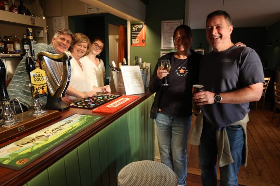 Having a drink with the locals